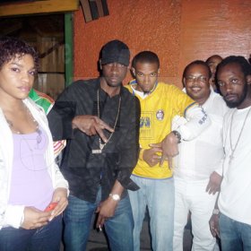 Roxroy McLean Photo

Scenes from Alliance Happy Thursday, held at Kno Limits Sports Bar, in St Andrew. From left are; Newcomer Bridges, Bounty Killer, Gabriel, promoter Tommy Thompson and Mavado.