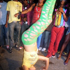 Roxroy McLean Photo

This Italian female displayed neat acrobatics as she danced to the beats of several dancehall hit songs, during the weekly Alliance Happy Thursday, at Kno Limits Sports Bar, in St Andrew.