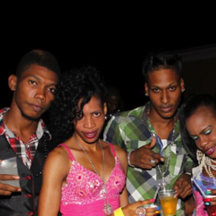 Anthony Minott/Freelance Photographer
Skyline crew from Passagefort drive strike a pose during Jamaica 50 Edition of An'so Thursdays atop the roof of Cookie's Night Club, Port Henderson Road, Portmore, St Catherine on Thursday, August 2, 2012.