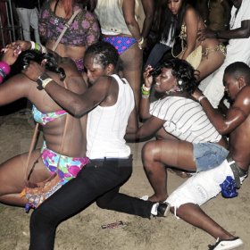 Sheena Gayle

Patrons enjoying the vibe at ATI’s Naked party.
