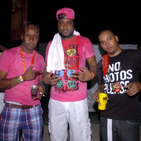 Mark Titus 


Montego Bay promoter Frankie chills with Code Red's Chris Diamond (c) and DJ Lank at Pretty in Pink.