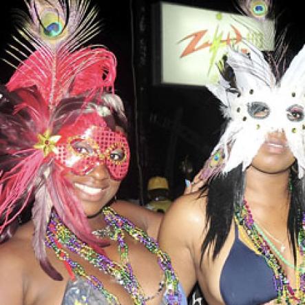 Sheena Gayle                                                                 It was all about ATI Stages New Orleans and these two beauties represented the Mardi Gras flavour well in Negril