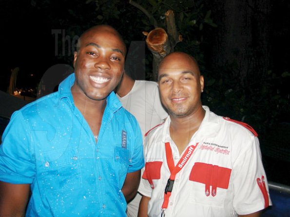 Contributed
Twisted - LIME's Nathanial Palmer (left) and Dream promoter Ron Burke seem pretty pleased with the success at Smirnoff Twisted Spirits at Amazon Beach, Negril, part of Smirnoff Dream Weekend last  Friday.

**************************************************************************** July 29th.