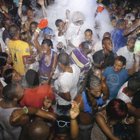 Mark Titus 


Patrons making the most of the pool pit at ATI Wildside in Negril on Sunday