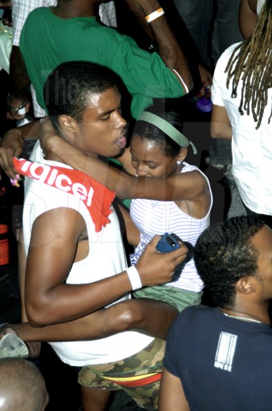 Winston Sill / Freelance Photographer
With a jam-packed venue, these two patrons found enough space to dance, at Bacchanal Jamaica opening night fete, held at the Mas Camp, Oxford Road, New Kingston on Friday February 5, 2010.