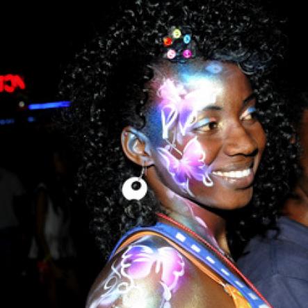 Winston Sill / Freelance Photographer
Bacchanal Jamaica and Appleton Jamaica Rum J'ouvert  and Road Parade under the theme "Alien Invasion", featuring Destra Garcia, held at The New Mas Camp, Stadium North on Friday night until daylight April 13, 2012..