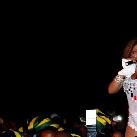 Winston Sill / Freelance Photographer
Bacchanal Jamaica and Appleton Jamaica Rum J'ouvert  and Road Parade under the theme "Alien Invasion", featuring Destra Garcia, held at The New Mas Camp, Stadium North on Friday night until daylight April 13, 2012..