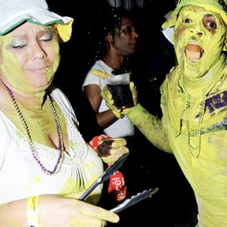 Winston Sill / Freelance Photographer
Bacchanal Jamaica and Appleton Jamaica Rum J'ouvert  and Road Parade under the theme "Alien Invasion", featuring Destra Garcia, held at The New Mas Camp, Stadium North on Friday night until daylight April 13, 2012..