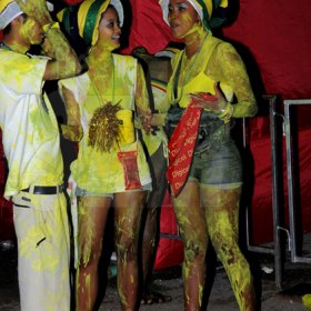 Winston Sill / Freelance Photographer
Bacchanal Jamaica and Appleton Jamaica Rum J'ouvert  and Road Parade under the theme "Alien Invasion", featuring Destra Garcia, held at The New Mas Camp, Stadium North on Friday night until daylight April 13, 2012..