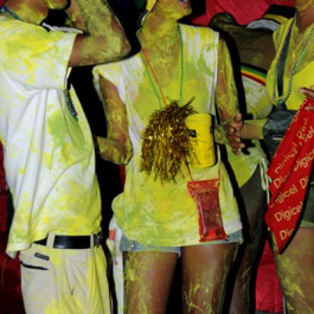 Winston Sill / Freelance Photographer
Bacchanal Jamaica and Appleton Jamaica Rum J'ouvert  and Road Parade under the theme "Alien Invasion", featuring Destra Garcia, held at The New Mas Camp, Stadium North on Friday night until daylight April 13, 2012..