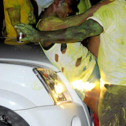 Winston Sill / Freelance Photographer
Bacchanal Jamaica and Appleton Jamaica Rum J'ouvert  and Road Parade under the theme "Alien Invasion", featuring Destra Garcia, held at The New Mas Camp, Stadium North on Friday night until daylight April 13, 2012..