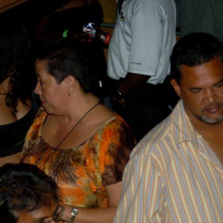 Winston Sill / Freelance Photographer
Bacchanal Jamaica in association with Digicel presents Bacchanal Treasures Friday night Carnival Fete, featuring Allison Hinds, held at Mas Camp, Oxford Road, New Kingston on Friday March 12, 2010. Here members of The Wood family,  James (right); and Christine (second right) inside the Appleton Skybox.