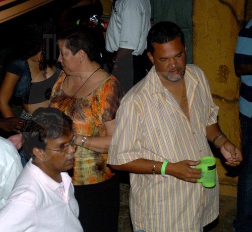 Winston Sill / Freelance Photographer
Bacchanal Jamaica in association with Digicel presents Bacchanal Treasures Friday night Carnival Fete, featuring Allison Hinds, held at Mas Camp, Oxford Road, New Kingston on Friday March 12, 2010. Here members of The Wood family,  James (right); and Christine (second right) inside the Appleton Skybox.