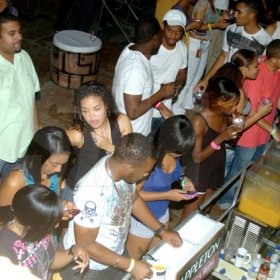Winston Sill/Freelance Photographer
Patrons surround one of several bars at Bacchanal last Friday.














The carnival build-up continues with another Bacchanal Jamaica Friday Fete, held at the Mas Camp, Oxford Road, New Kingston on Friday night February 19, 2010.