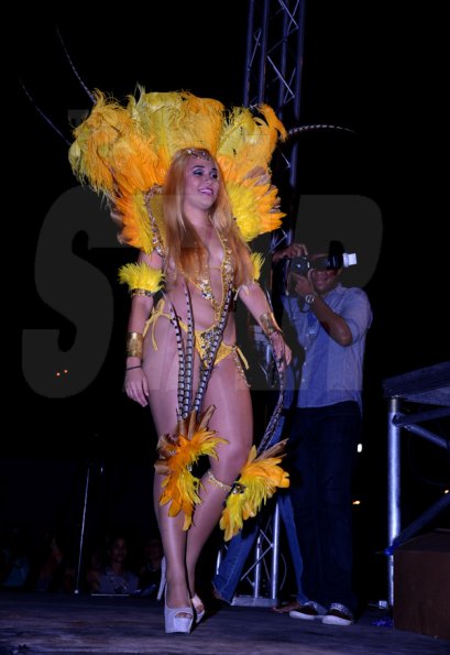 Winston Sill/Freelance Photographer
Bacchanal Jamaica  New Year's  Party and showing of the 2014 Carnival Costumes, held at Mas Camp, Stadium North on Friday night January 3, 2014.