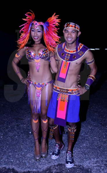Winston Sill/Freelance Photographer
Bacchanal Jamaica  New Year's  Party and showing of the 2014 Carnival Costumes, held at Mas Camp, Stadium North on Friday night January 3, 2014.