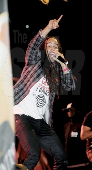 Winston Sill / Freelance Photographer
Bacchanal Jamaica in association with Digicel presents Future Shock, Martian Dust Up,  featuring Kes The Band, hreld at the New Mas Camp, Stadium North, National Stadium Complex on Friday night March 2, 2012. Here is Kes Dieffenthaller.