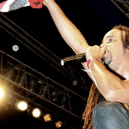 Winston Sill / Freelance Photographer
Bacchanal Jamaica in association with Digicel presents Future Shock, Martian Dust Up,  featuring Kes The Band, hreld at the New Mas Camp, Stadium North, National Stadium Complex on Friday night March 2, 2012. Here ia Kes Dieffenthaller.