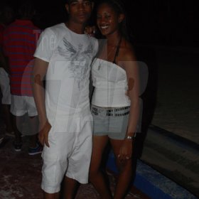 Janet Silvera Photo
 
Kristina Sewell and Maurice McCurdy take time to pose for the camera at the 5th anniversary Barefoot party at Tropical Beach in Montego Bay last Sunday night.