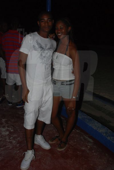 Janet Silvera Photo
 
Kristina Sewell and Maurice McCurdy take time to pose for the camera at the 5th anniversary Barefoot party at Tropical Beach in Montego Bay last Sunday night.