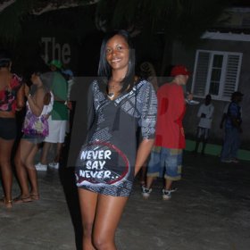 Janet Silvera Photo
 
'Never Say Never' Kadian Bennett at the Barefoot party at Tropical Beach in Montego Bay last Sunday night.