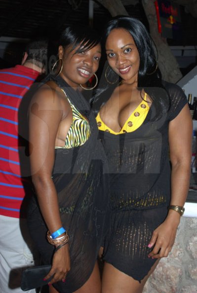 Janet Silvera Photo
 
Lanay Anderson (left) and her friend Viviene Fagan were dangerously 'black' at the Barefoot party at Tropical Beach in Montego Bay last Saturday night.