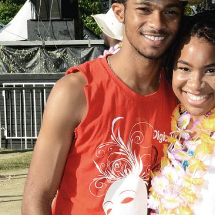 Winston Sill/Freelance Photographer<\n>Bacchanal Jamaica and Smirnoff sponsored Beach J'ouvert, held at James Bond Beach, Oracabessa, St, Mary on Saturday April 4, 2015.<\n>Winston Sill/Freelance Photographer<\n>Samantha Strachan and Johann McCulloch get close for a quick snap ahead of partying.