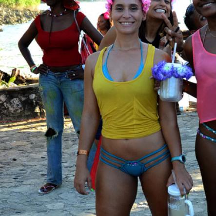 Winston Sill/Freelance Photographer
Bacchanal Jamaica and Smirnoff sponsored Beach J'ouvert, held at James Bond Beach, Oracabessa, St. Mary on Saturday April 4, 2015.