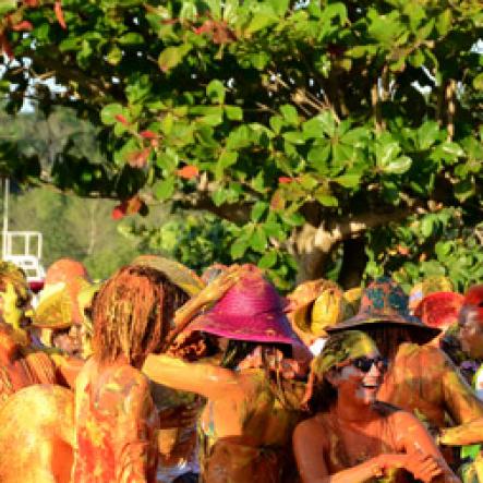 Winston Sill/Freelance Photographer
Bacchanal Jamaica and Smirnoff sponsored Beach J'ouvert, held at James Bond Beach, Oracabessa, St. Mary on Saturday April 4, 2015.