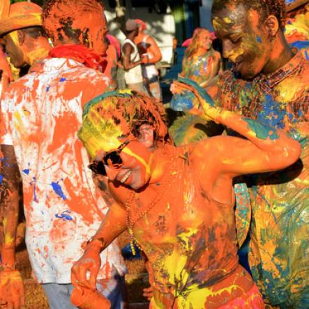 Winston Sill/Freelance Photographer
Bacchanal Jamaica and Smirnoff sponsored Beach J'ouvert, held at James Bond Beach, Oracabessa, St. Mary on Saturday April 4, 2015.