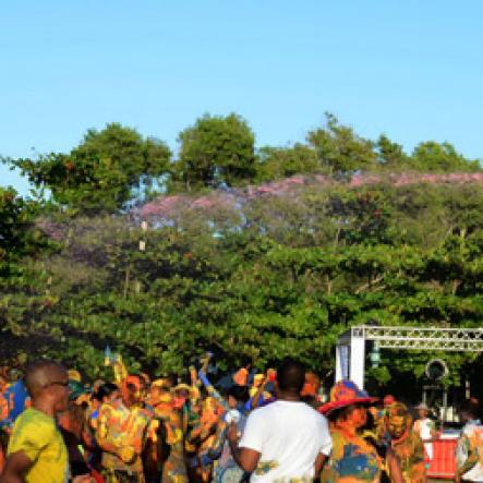 Winston Sill/Freelance Photographer
Bacchanal Jamaica and Smirnoff sponsored Beach J'ouvert, held at James Bond Beach, Oracabessa, St. Mary on Saturday April 4, 2015.