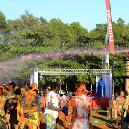 Winston Sill/Freelance Photographer
Bacchanal Jamaica and Smirnoff sponsored Beach J'ouvert, held at James Bond Beach, Oracabessa, St. Mary on Saturday April 4, 2015.