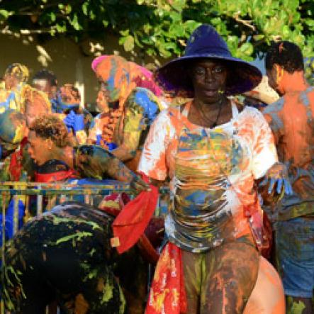 Winston Sill/Freelance Photographer
Bacchanal Jamaica and Smirnoff sponsored Beach J'ouvert, held at James Bond Beach, Oracabessa, St. Mary on Saturday April 4, 2015.