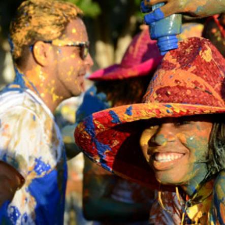 Winston Sill/Freelance Photographer
Bacchanal Jamaica and Smirnoff sponsored Beach J'ouvert, held at James Bond Beach, Oracabessa, St. Mary on Saturday April 4, 2015.