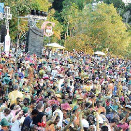 Winston Sill/Freelance Photographer
Bacchanal Jamaica and Smirnoff sponsored Beach J'ouvert, held at James Bond Beach, Oracabessa, St. Mary on Saturday April 4, 2015.