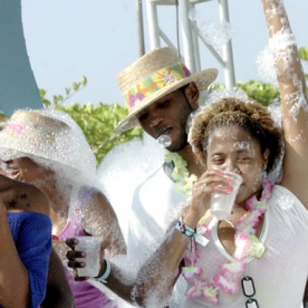 Winston Sill / Freelance Photographer
Bacchanal Jamaica and Smirnoff Beach J'ouvert, featuring Machel Montano and Patrice Roberts, held at James Bond Beach, Oracabessa, St Mary on Saturday April 7, 2012.