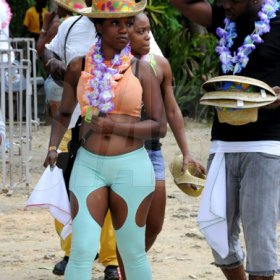 Winston Sill / Freelance Photographer
Bacchanal Jamaica Beach J'Ouvert Party, held at James Bond Beach, Oracabessa, St. Mary on  Saturday March 30, 2013.