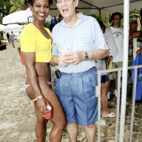 Winston Sill / Freelance Photographer
Bacchanal Jamaica Beach J'Ouvert Party, held at James Bond Beach, Oracabessa, St. Mary on  Saturday March 30, 2013. Here are Keisha Simms (left); and Michael Ammar Snr. (right).
