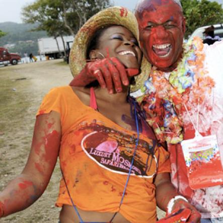 Winston Sill / Freelance Photographer
Bacchanal Jamaica Beach J'Ouvert Party, held at James Bond Beach, Oracabessa, St. Mary on  Saturday March 30, 2013.