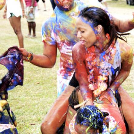 Winston Sill / Freelance Photographer
Bacchanal Jamaica Beach J'Ouvert Party, held at James Bond Beach, Oracabessa, St. Mary on  Saturday March 30, 2013.