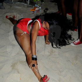 Winston Sill / Freelance Photographer
JB Rum Bikini Sundayz Red and White Edition party, held at Wave Beach, Portmore on Sunday night February 5, 2012.