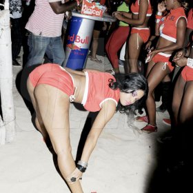 Winston Sill / Freelance Photographer
JB Rum Bikini Sundayz Red and White Edition party, held at Wave Beach, Portmore on Sunday night February 5, 2012.