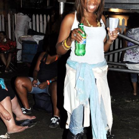 Janet Silvera Photo
 
Carla Nicolson was very creative with her plastic bag boots at Reggae Sumfest 2010 last Saturday night.