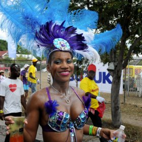 Winston Sill / Freelance Photographer
Bacchanal Jamaica Carnival Road Parade, on the streets of Kingston, held on Sunday April 7, 2013. Here is AnnMerita Golding.