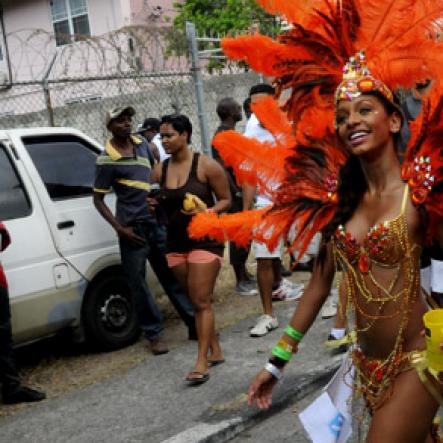 Winston Sill / Freelance Photographer
Bacchanal Jamaica Carnival Road Parade, on the streets of Kingston, held on Sunday April 7, 2013.