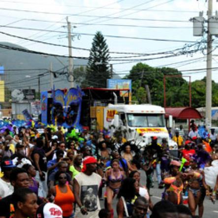 Winston Sill / Freelance Photographer
Bacchanal Jamaica Carnival Road Parade, on the streets of Kingston, held on Sunday April 7, 2013.