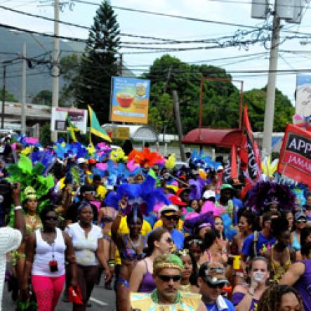 Winston Sill / Freelance Photographer
Bacchanal Jamaica Carnival Road Parade, on the streets of Kingston, held on Sunday April 7, 2013.