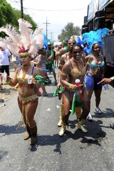Norman Grindley /Chief Photographer
Revelers enjoying the soca madness as they march down Lady Musgrave Road in St. Andrew April 11, 2010..
