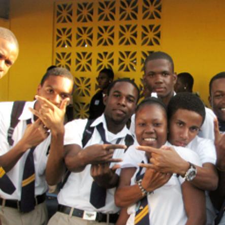 (From Left): Members of STETHS' Flava Unit, Chord Sheriffe, Nicolas Wright, Marlando Williams, Khanefha Hibbert, Jason Facey, Patrick Sherman, Richardo Smith, Bert Guthrie and Latoya Whitely. 


Students lined the upper and lower corridors of buildings at St Elizabeth Technical High School (STETHS), buzzing with adrenaline and eager for The Gleaner Champs 100 Tour to begin.