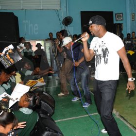 Ricardo Makyn/Staff Photographer.
Dancehall group Voicemail were full of energy at The Gleaner Champs 100 Tour held at St. Jago High on Friday, February 26, 2010.